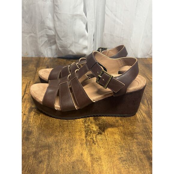 Vionic Shoes Womens Size 7 Brown Tawny Wedge Sandals Platform Strappy Comfort - Picture 5 of 9